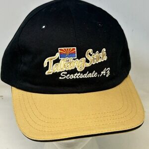 Talking Stick Troon Golf Hat Scottsdale AZ Black Tan Strapback Cap
